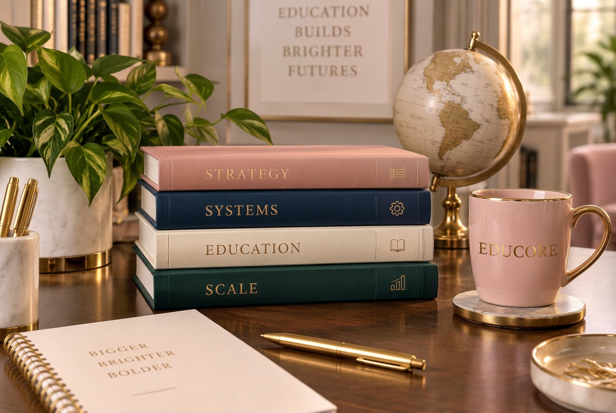 EduCore branded books and professional office materials